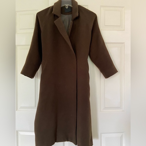 Dark olive green long coat from Japan. - Picture 3 of 5